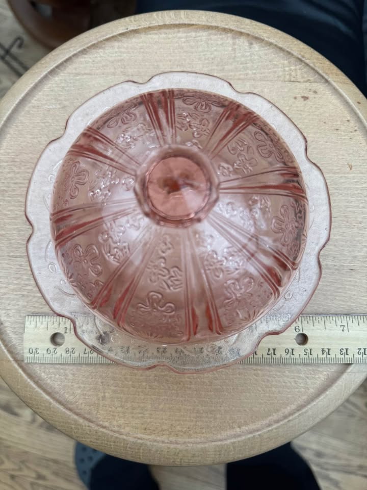 Pink Pressed Glass Covered Butter Dish - photo 5