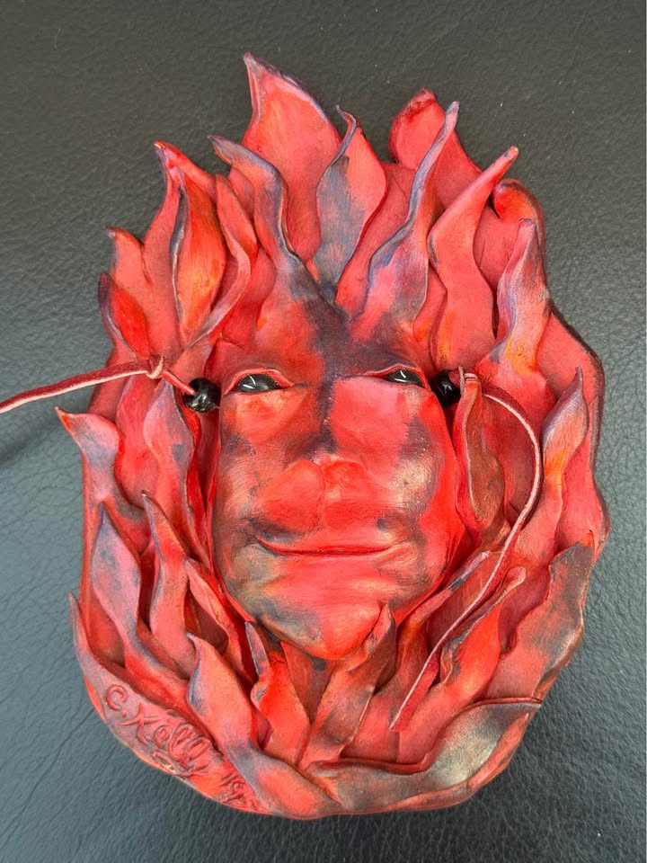 Flaming Wizard Pottery Wall Plaque - photo 4