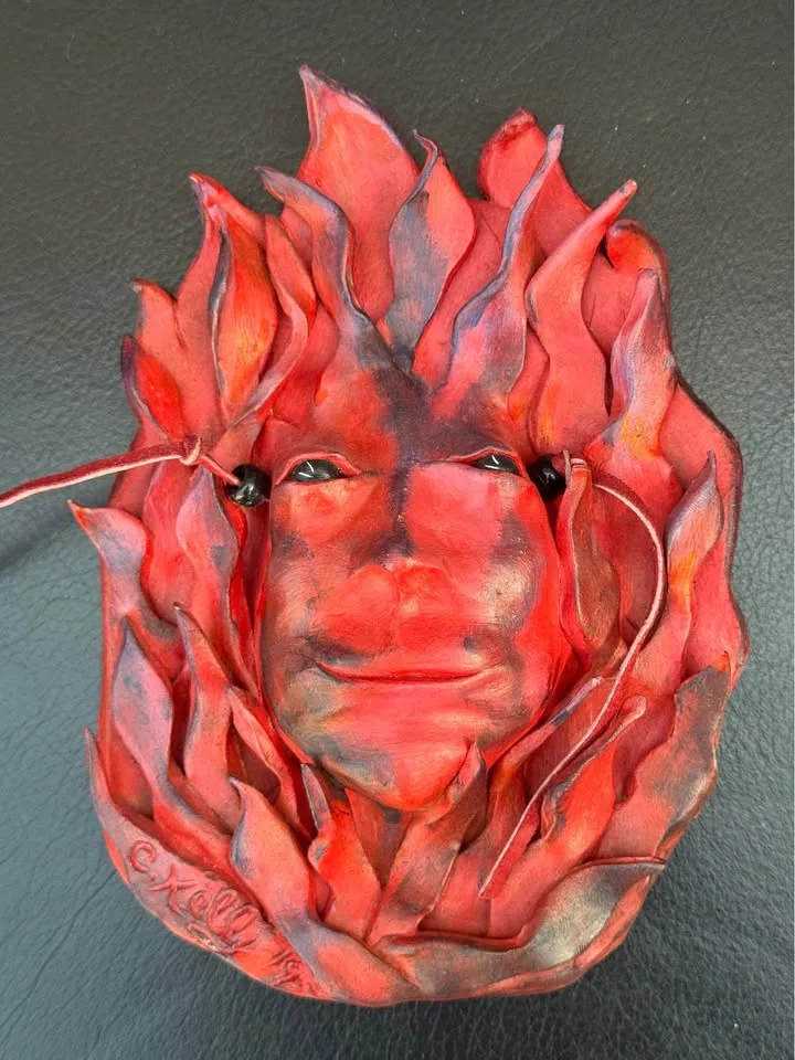 Flaming Wizard Pottery Wall Plaque image indicator(4)