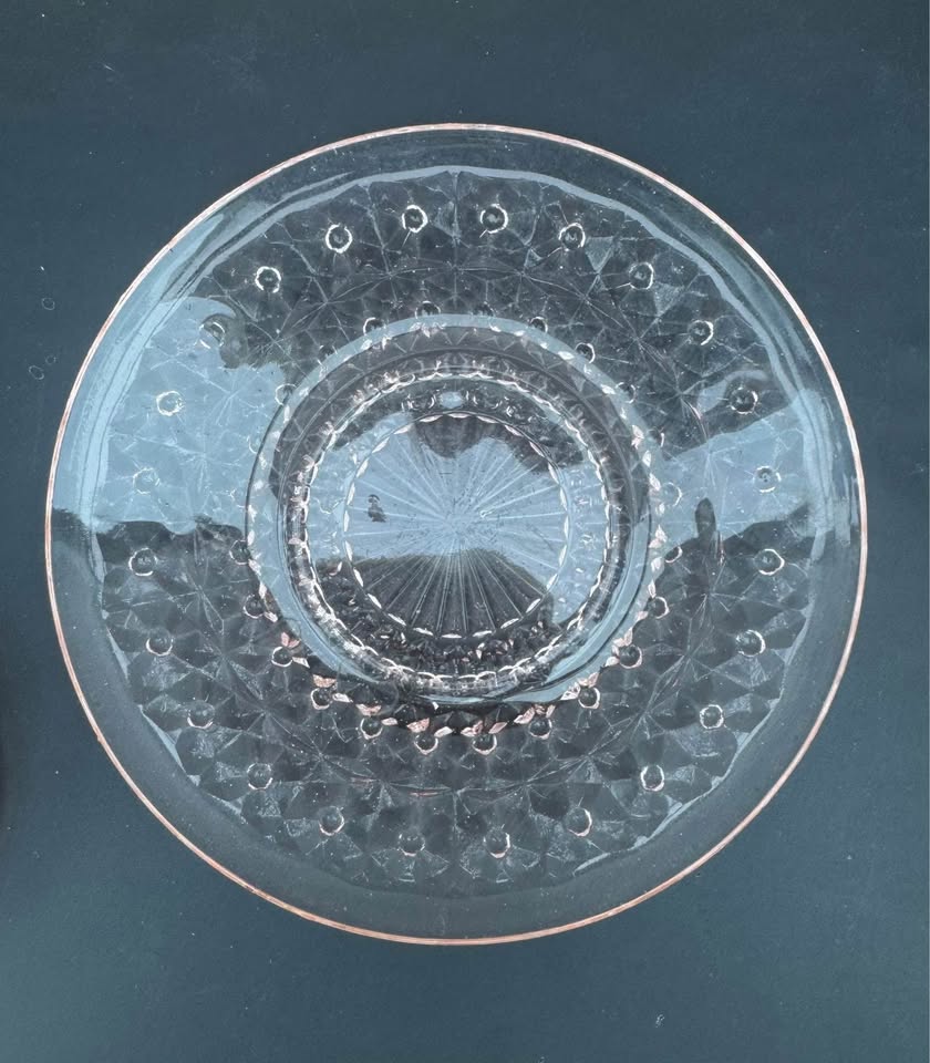 Vintage Pink Depression Glass Tea Cup and Saucer - photo 4
