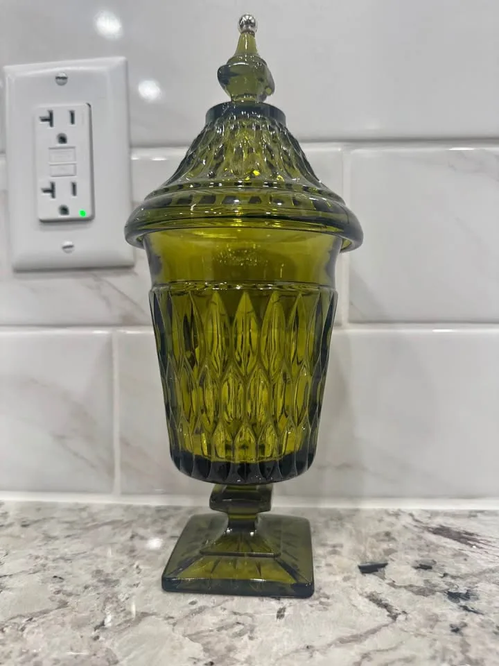 Stunning Vintage Glass Candy Container thumbnail