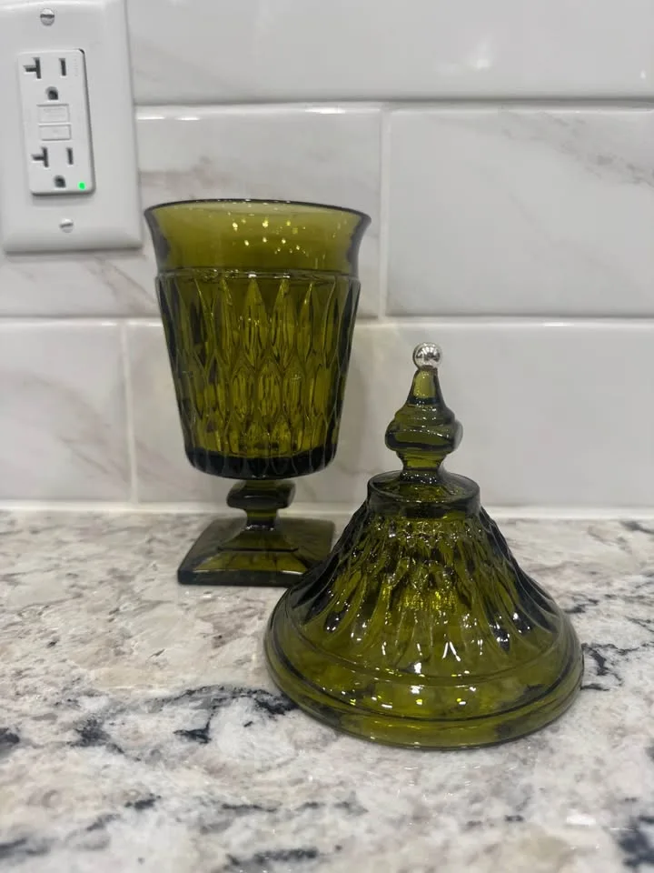 Stunning Vintage Glass Candy Container image indicator(2)