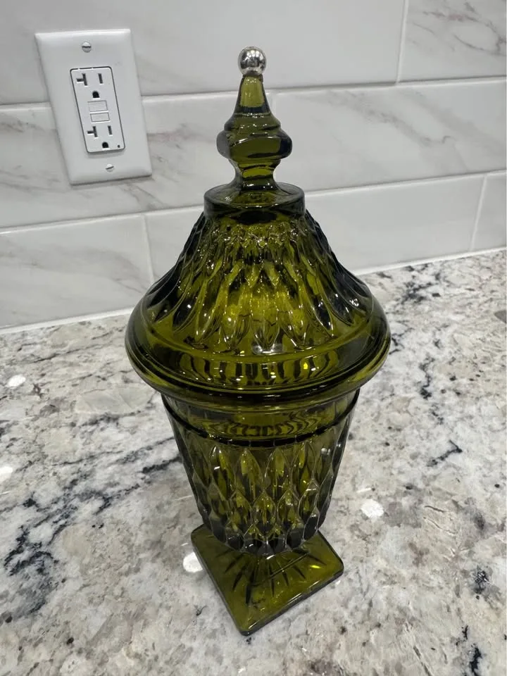 Stunning Vintage Glass Candy Container image indicator(3)