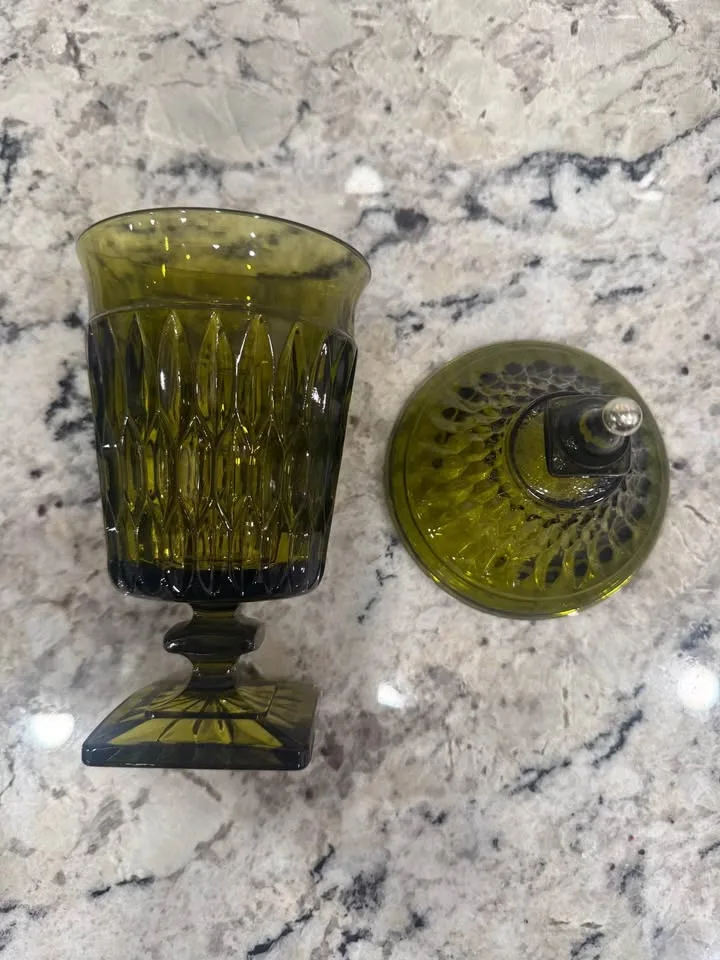 Stunning Vintage Glass Candy Container image indicator(5)