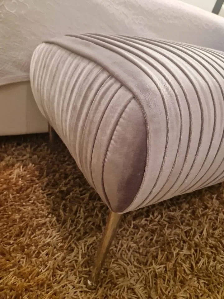 Grey velvet bench image indicator(3)