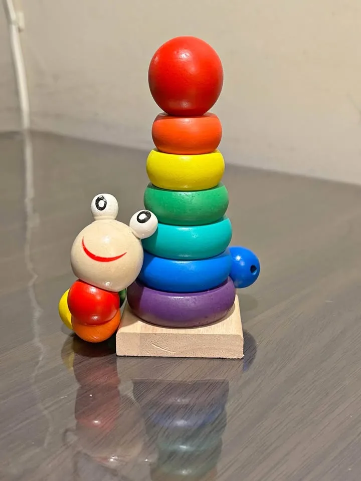Wooden Stackable Rainbow Toy Set + Rainbow Caterpillar thumbnail