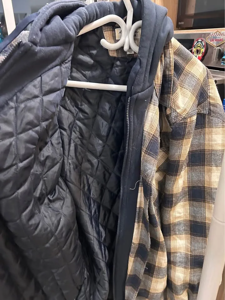 Hooded Plaid Flannel Jacket image indicator(2)