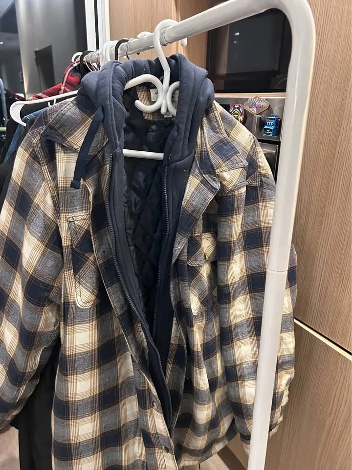 Hooded Plaid Flannel Jacket image indicator(3)