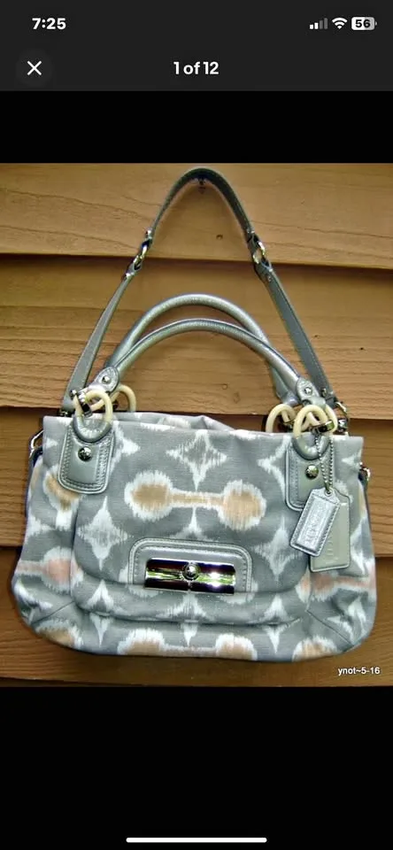 COACH Kristin Op Art i-Cat PURSE/HANDBAG #16940 thumbnail