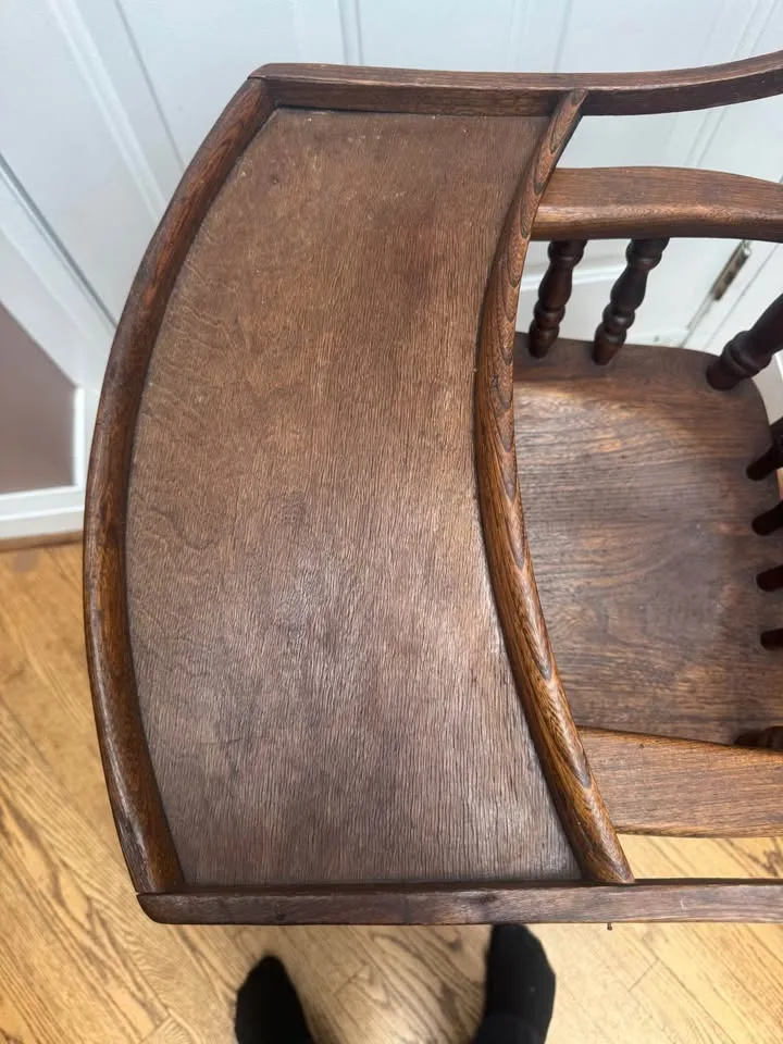 Antique Solid Wood Convertible High Chair / Walker image indicator(5)