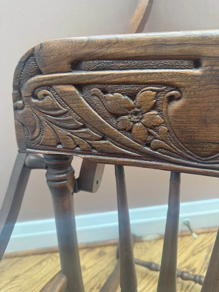 Antique Solid Wood Convertible High Chair / Walker image indicator(6)