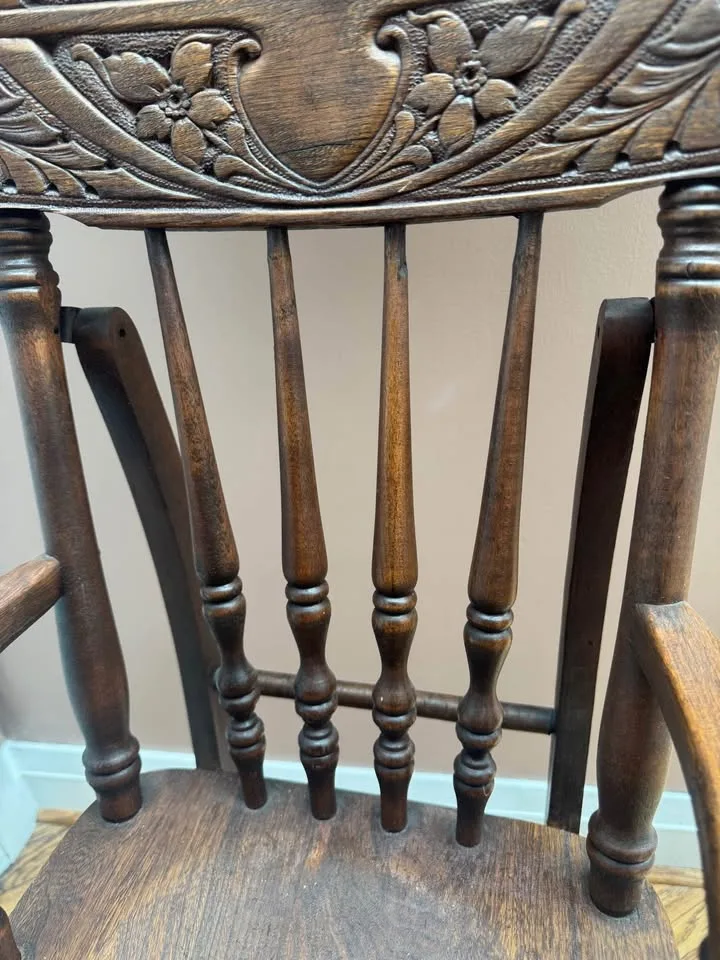 Antique Solid Wood Convertible High Chair / Walker image indicator(7)