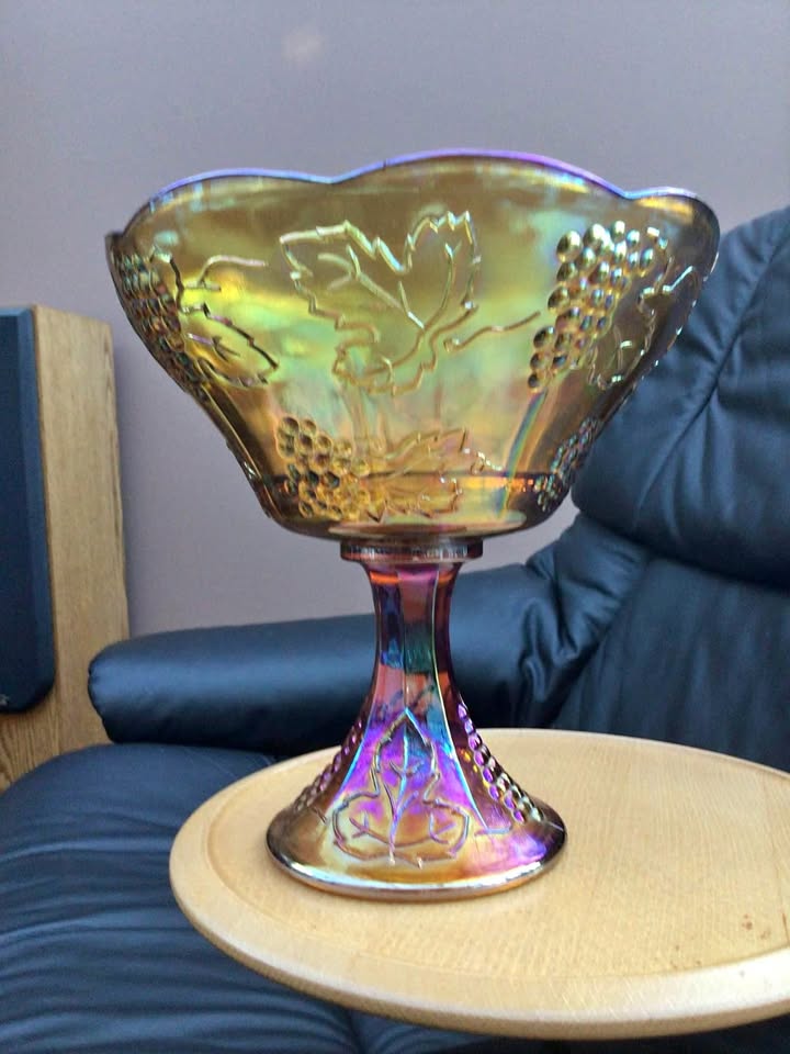 Vintage Carnival Glass Compote