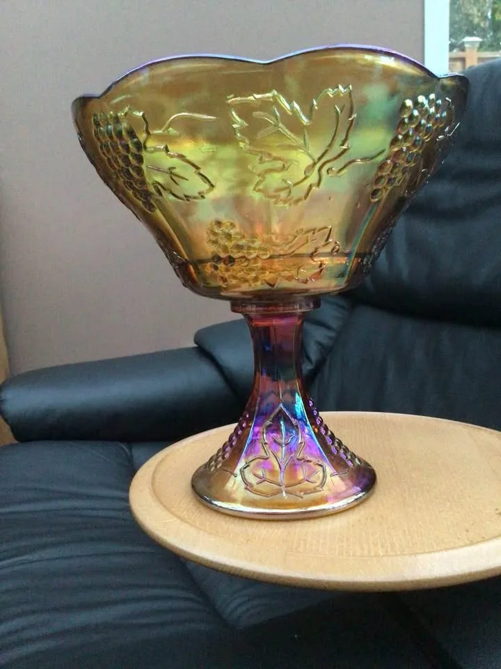 Vintage Carnival Glass Compote image indicator(3)