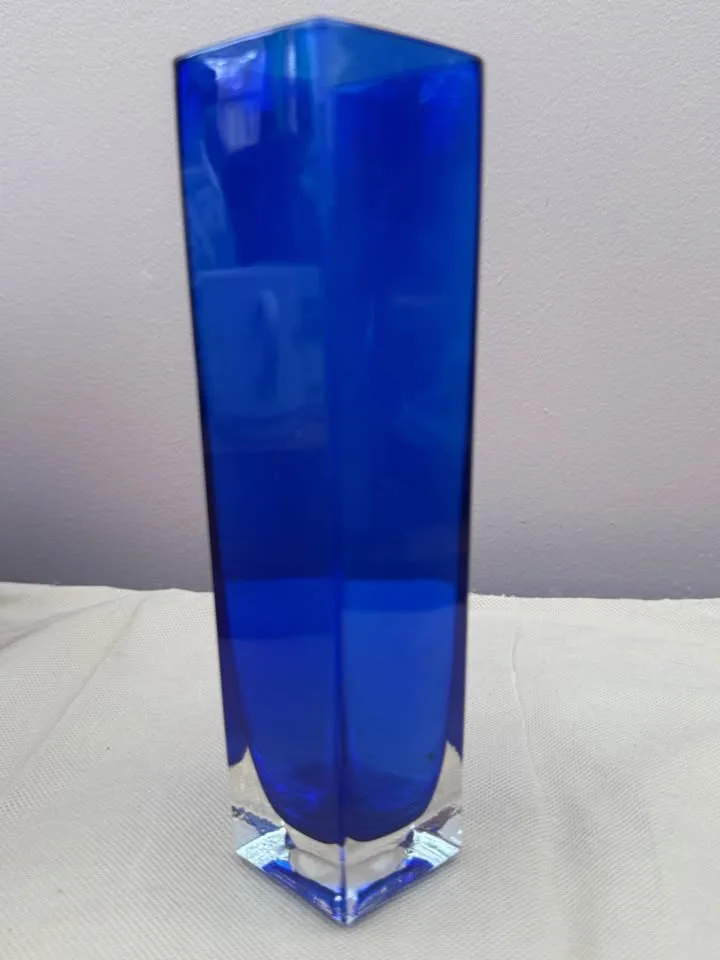Tall Beautiful Cobalt Blue Glass Bud Vase image indicator(2)