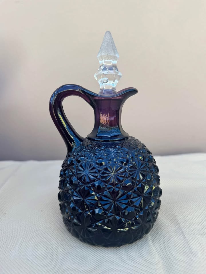 Amethyst Glass Cruet Fenton L.G.Wright Daisy Button - photo 2