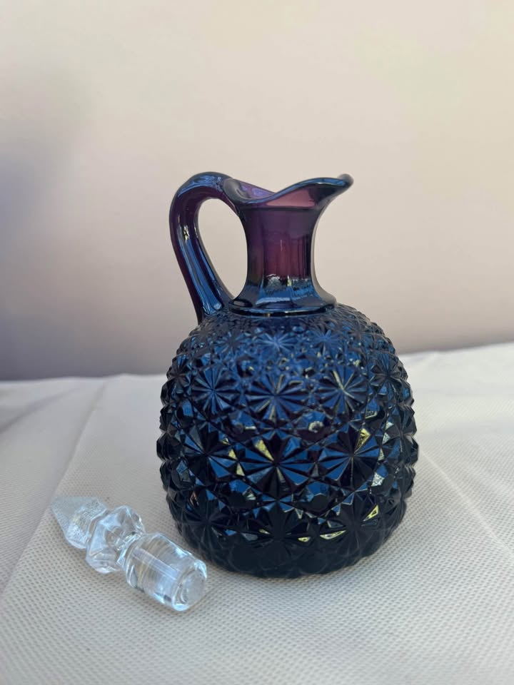 Amethyst Glass Cruet Fenton L.G.Wright Daisy Button - photo 4