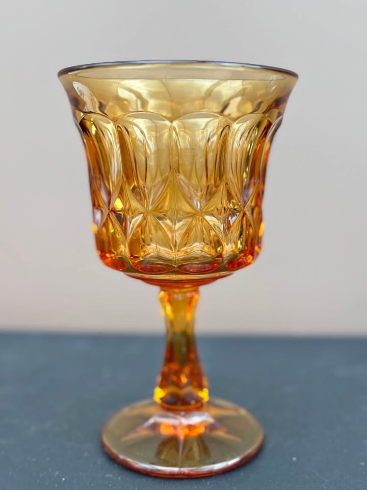 Vintage Amber Goblet
