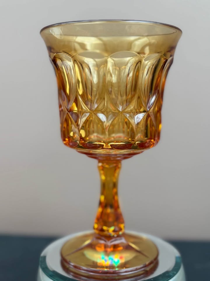 Vintage Amber Goblet - photo 2