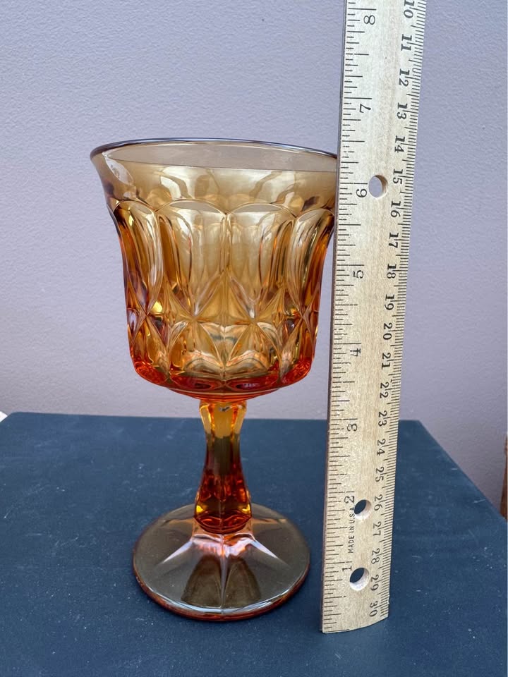 Vintage Amber Goblet - photo 3