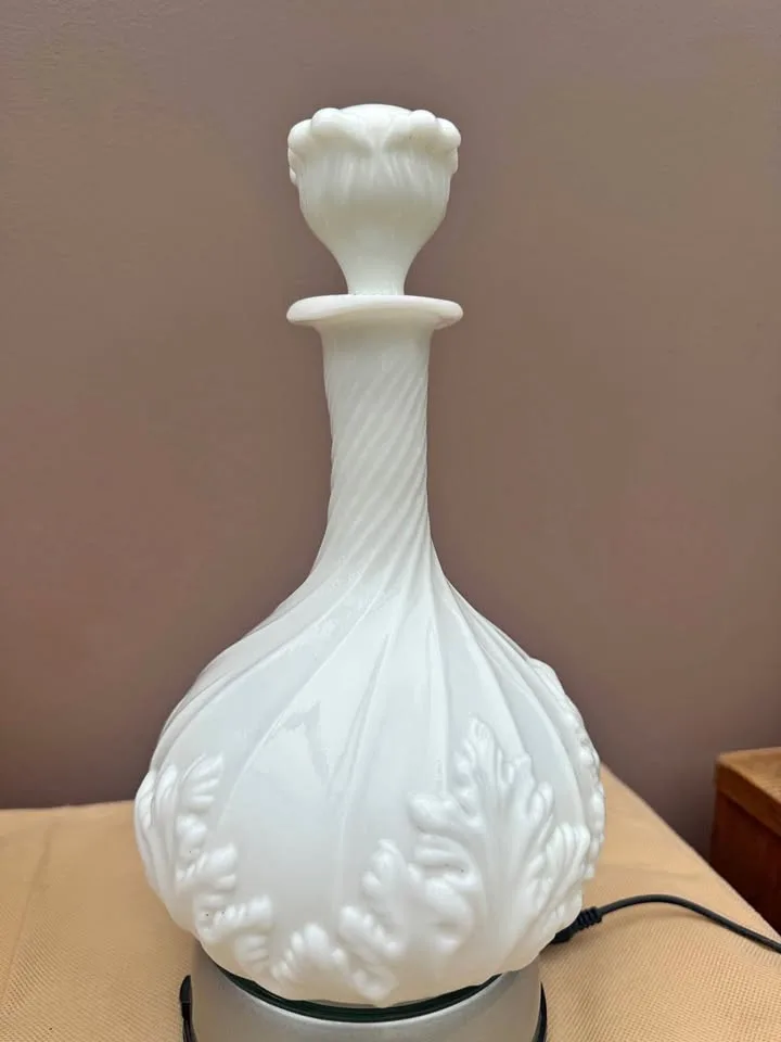 Antique Milk Glass Victoria Decanter thumbnail