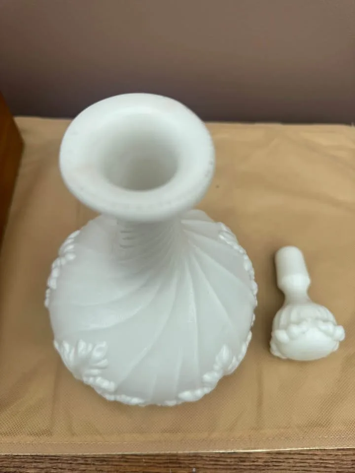Antique Milk Glass Victoria Decanter image indicator(3)