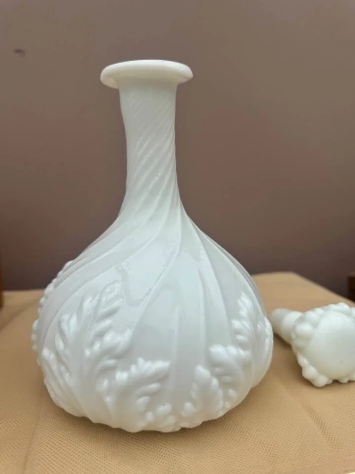 Antique Milk Glass Victoria Decanter image indicator(4)