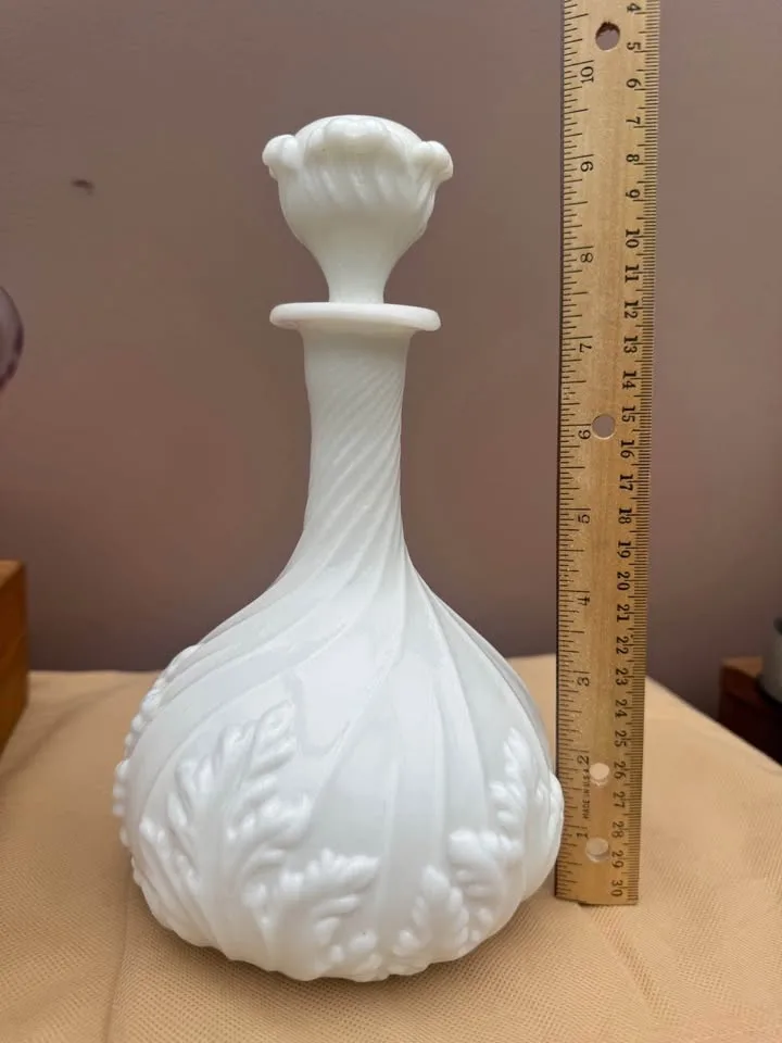 Antique Milk Glass Victoria Decanter image indicator(7)