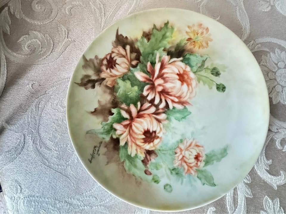 Beautiful Vintage Hand Painted Porcelain Plate