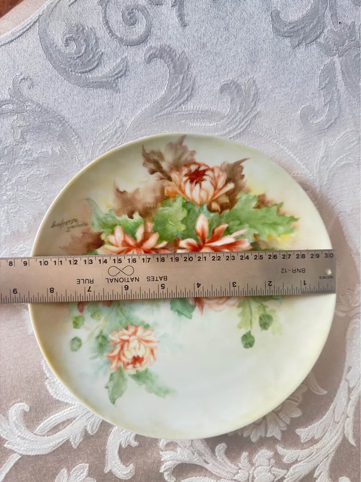 Beautiful Vintage Hand Painted Porcelain Plate - photo 5