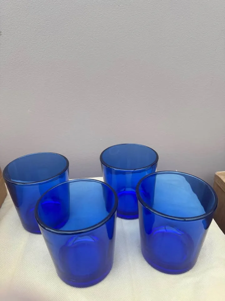 Beautiful Set of 4 Cobalt Blue “Old Fashion” Glasses image indicator(2)