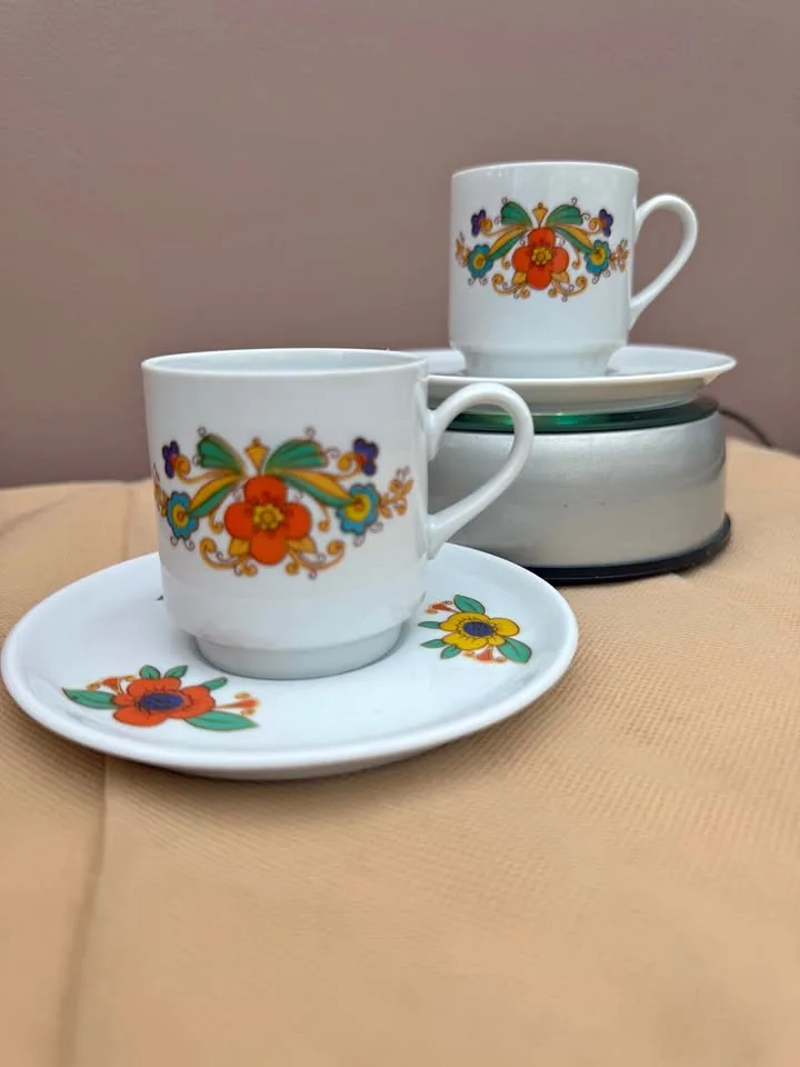 Vintage 1950’s Espresso Cups and Saucers - Set of 2 thumbnail