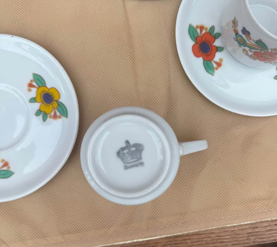 Vintage 1950’s Espresso Cups and Saucers - Set of 2 image indicator(2)