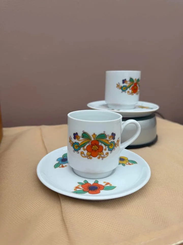 Vintage 1950’s Espresso Cups and Saucers - Set of 2 image indicator(5)