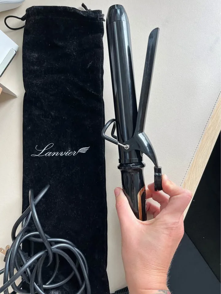 LANVIER Curling Iron, Extra Long Barrel 1 1/4 Inch image indicator(2)