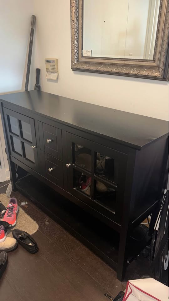 Black Cabinet with Glass Doors (move out sale) - photo 2