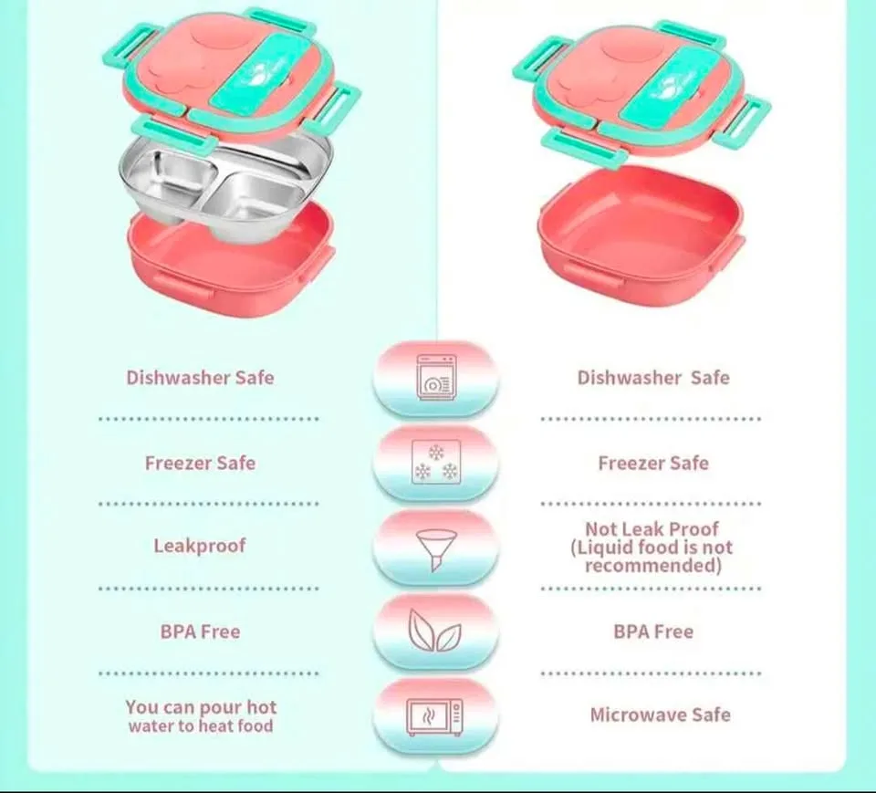 Brand new durable 304 stainless steel portable lunch box image indicator(2)