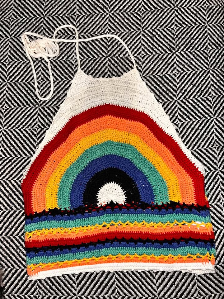 Crochet rainbow tank top