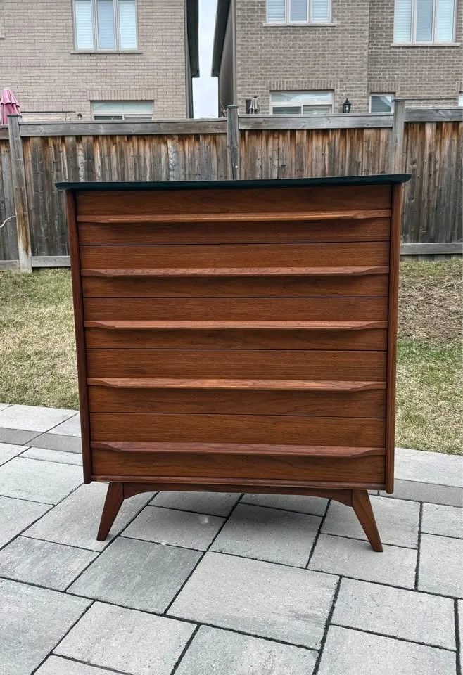 Mcm walnut tall boy refinished image indicator(3)