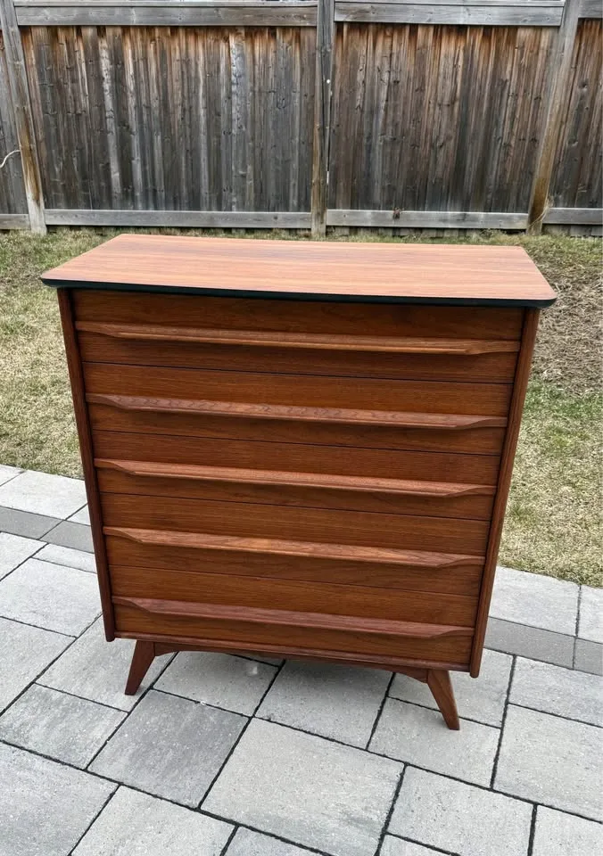 Mcm walnut tall boy refinished image indicator(6)