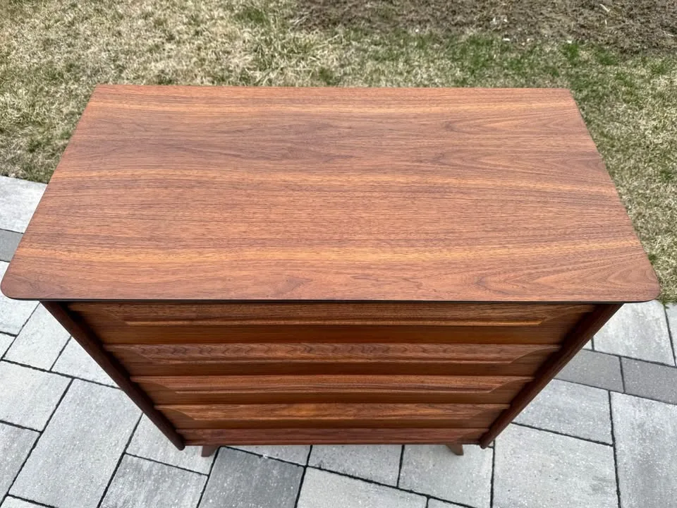 Mcm walnut tall boy refinished image indicator(8)