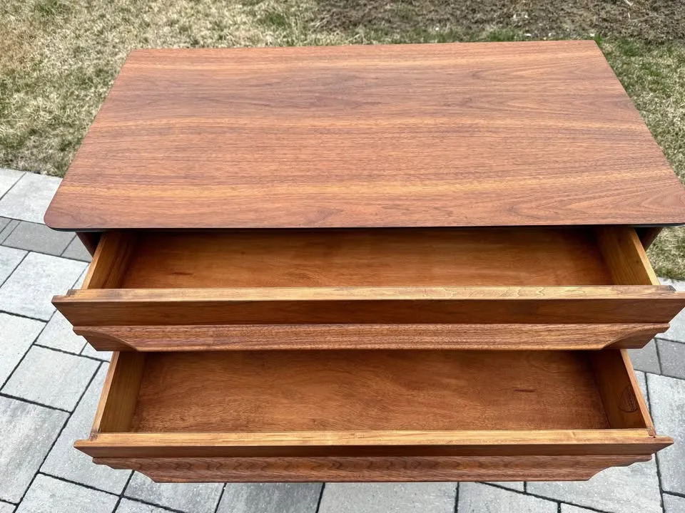 Mcm walnut tall boy refinished image indicator(9)