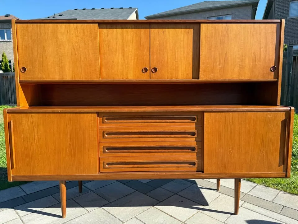 Mcm Danish teak credenza and hutch image indicator(6)