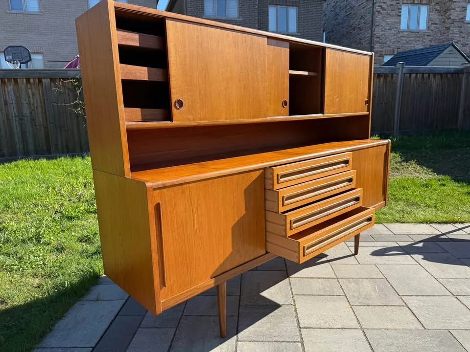 Mcm Danish teak credenza and hutch image indicator(7)