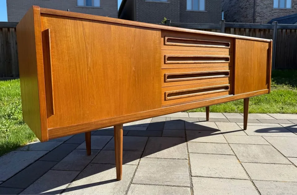 Mcm Danish teak credenza and hutch image indicator(9)