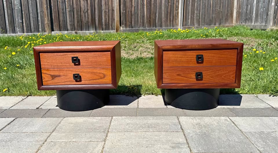 Mcm teak Nightstand refinished