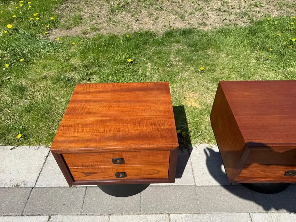 Mcm teak Nightstand refinished image indicator(2)