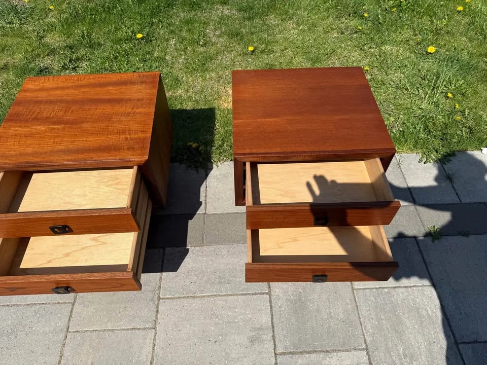 Mcm teak Nightstand refinished image indicator(9)