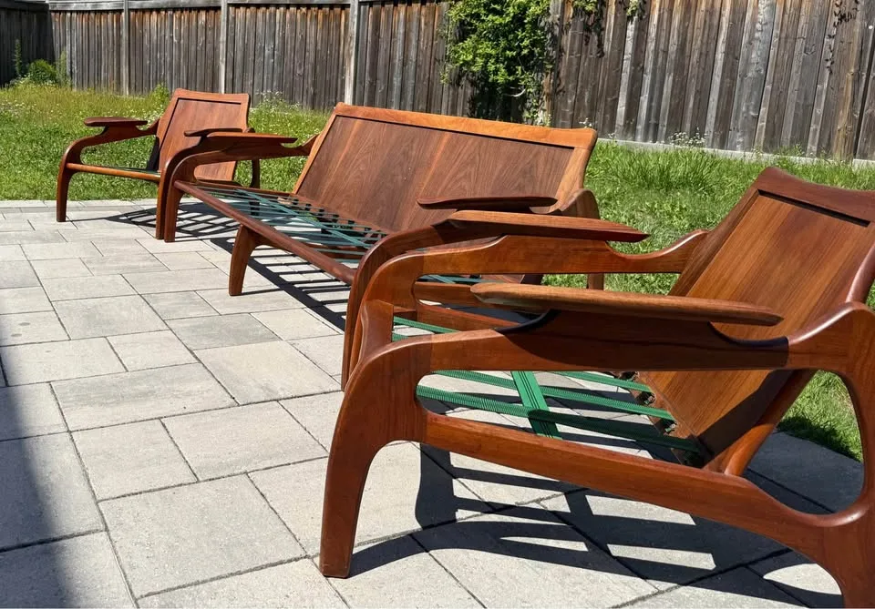 Mcm teak 1 sofa  and2 chairs available image indicator(2)