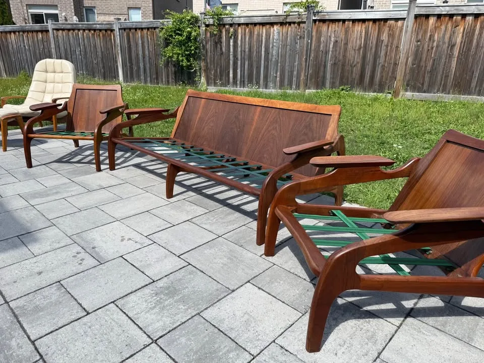 Mcm teak 1 sofa  and2 chairs available image indicator(3)